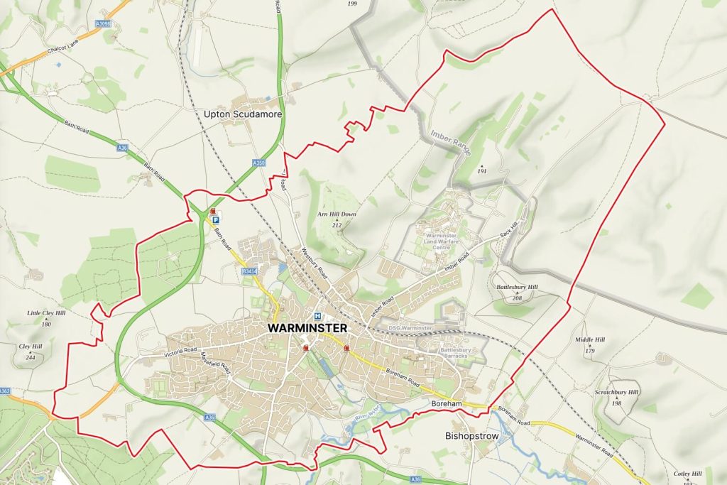 Map of Warminster